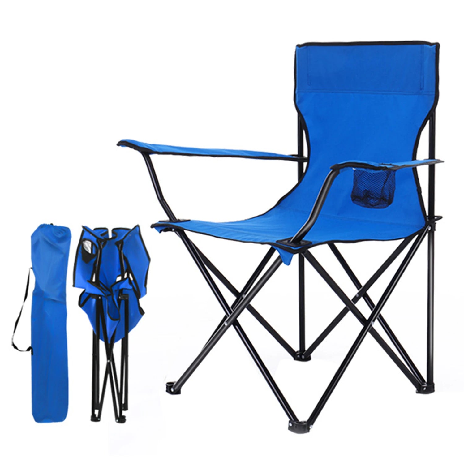 Greatoyar Folding Steel Camping Chair, Folding Camping Chair Leisure Chair, with Storage Bag, for Outdoor, Fishing, Festival, Picnic
