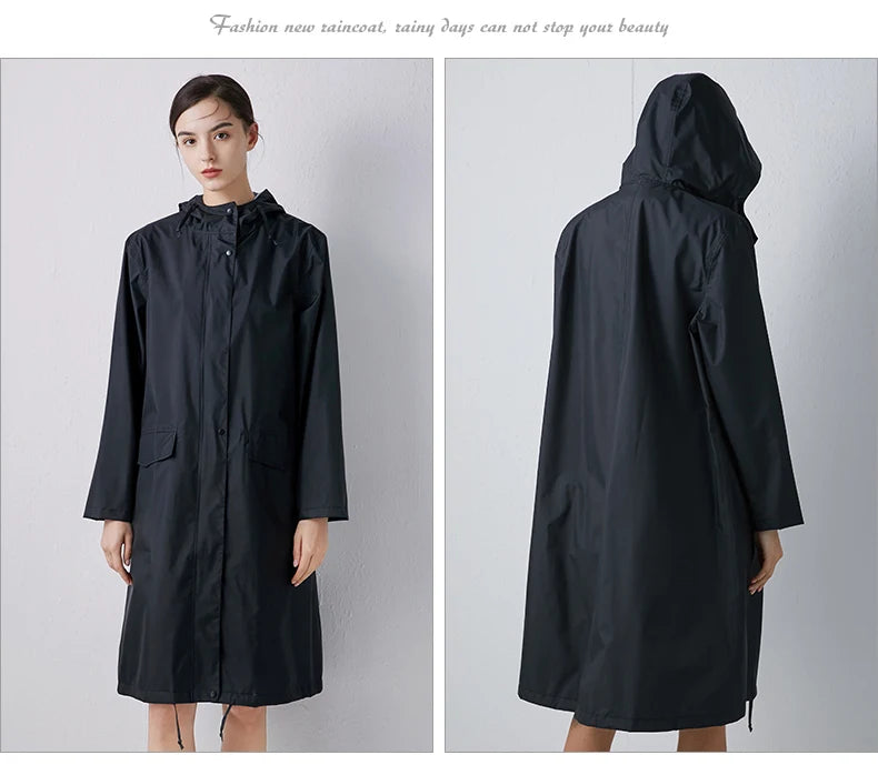 Long Raincoat for Men and Women, Raincoat, Breathable, Portable, Water-Repellent, Poncho Coat, Jacket