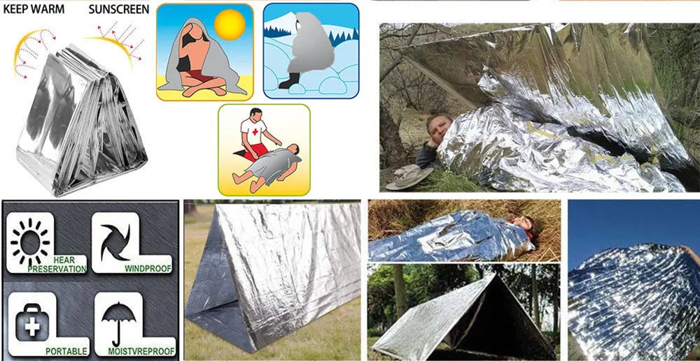 Survival kit set military outdoor travel mini camping tools aid kit emergency  survive Wristband whistle blanket knife