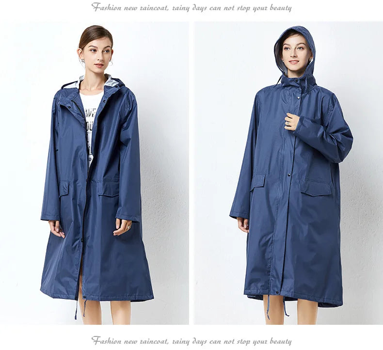 Long Raincoat for Men and Women, Raincoat, Breathable, Portable, Water-Repellent, Poncho Coat, Jacket