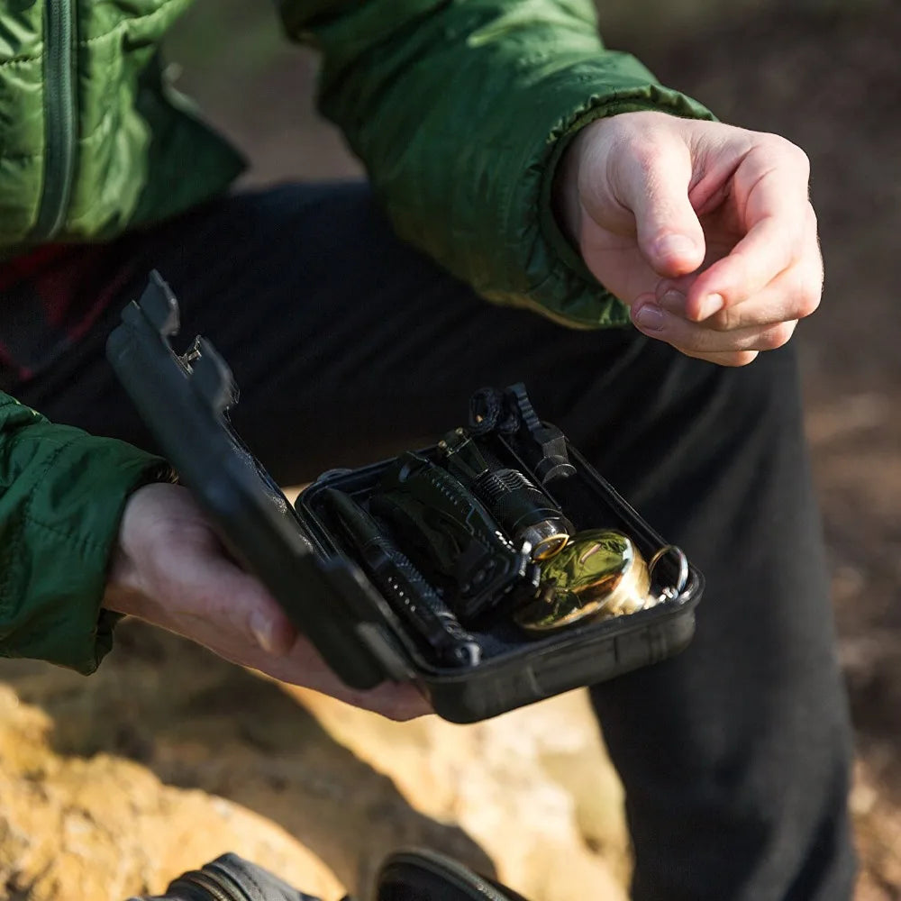 Survival kit set military outdoor travel mini camping tools aid kit emergency  survive Wristband whistle blanket knife