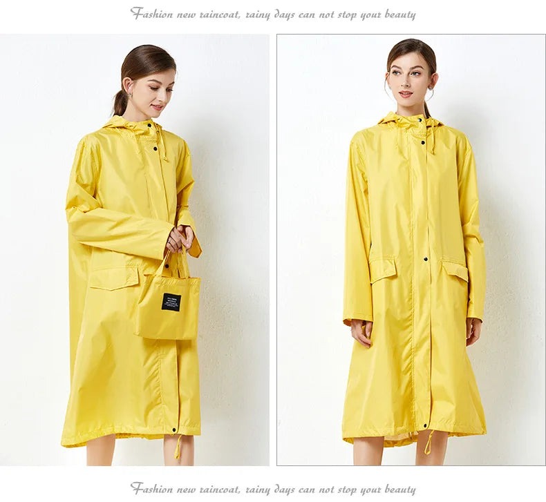 Long Raincoat for Men and Women, Raincoat, Breathable, Portable, Water-Repellent, Poncho Coat, Jacket