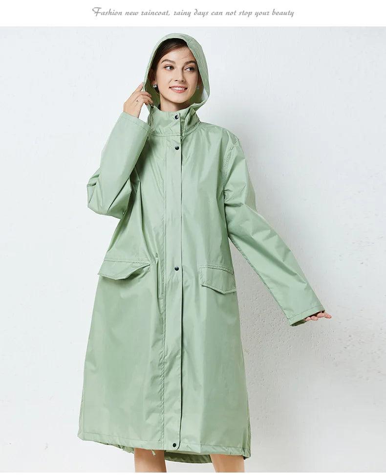 Long Raincoat for Men and Women, Raincoat, Breathable, Portable, Water-Repellent, Poncho Coat, Jacket