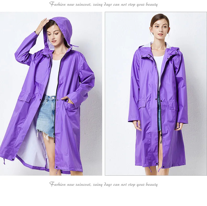 Long Raincoat for Men and Women, Raincoat, Breathable, Portable, Water-Repellent, Poncho Coat, Jacket