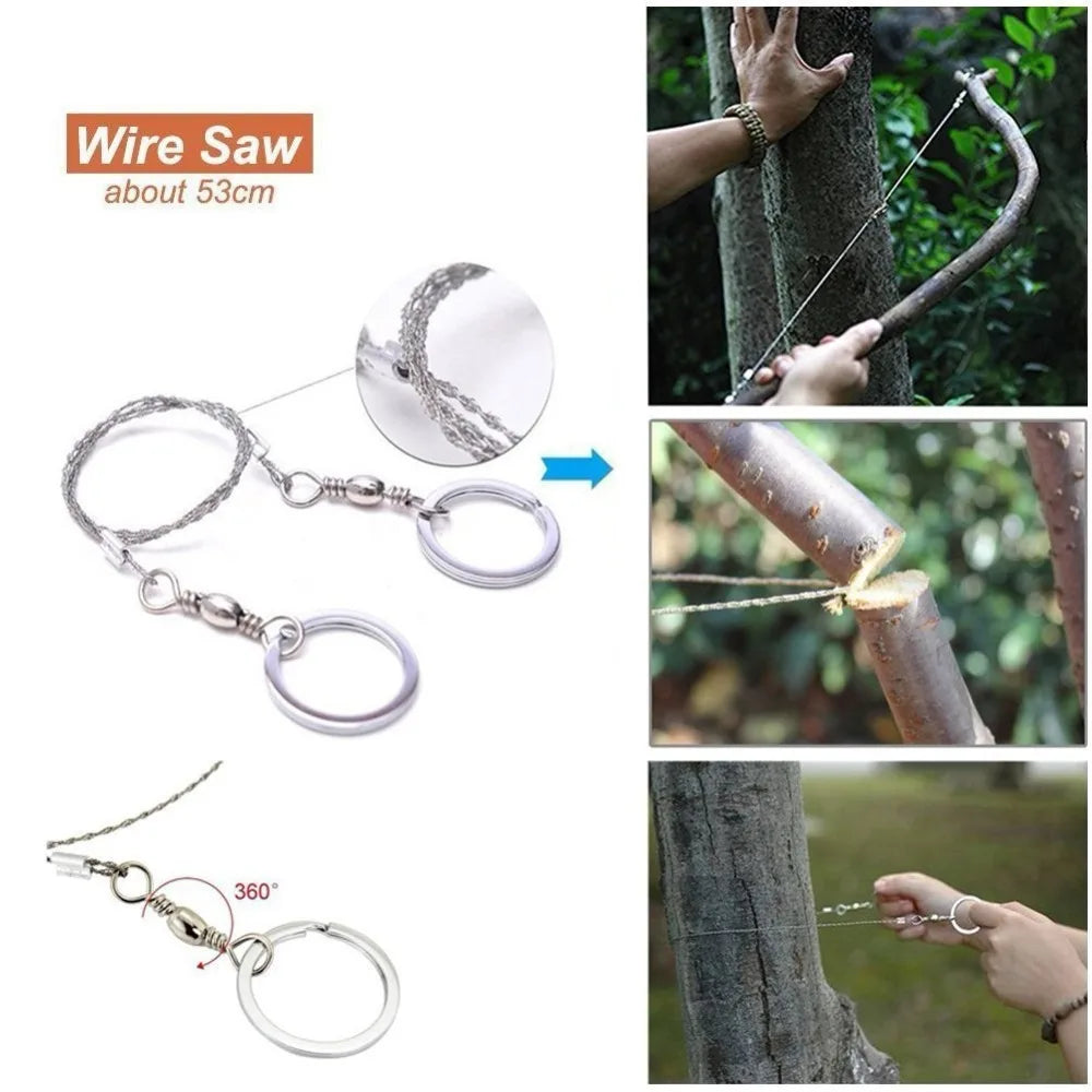 Survival kit set military outdoor travel mini camping tools aid kit emergency  survive Wristband whistle blanket knife