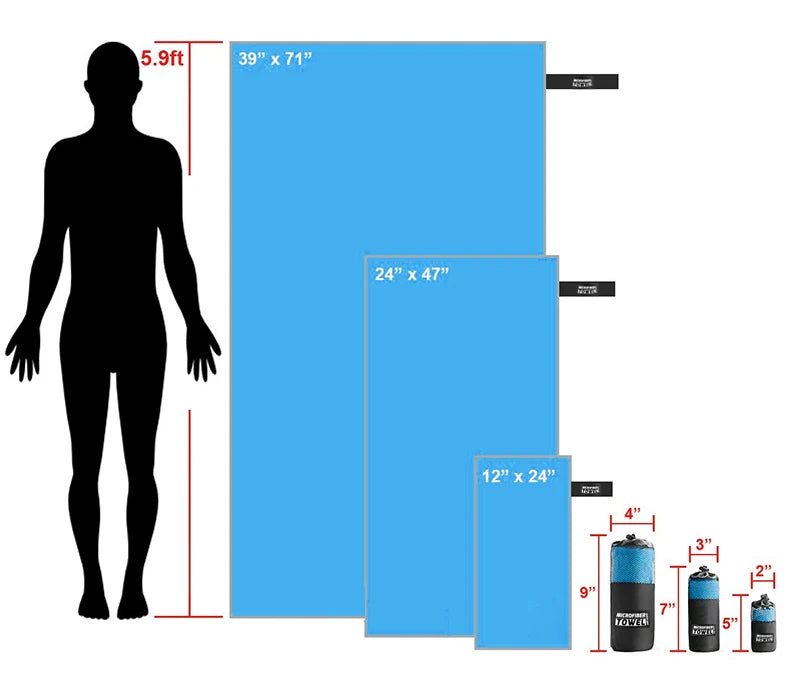 Quick Dry Beach Towel Portable Bathroom Towel Water Sweat-absorbent Microfiber Towels Outdoor Jogging Fitness Bath Towels