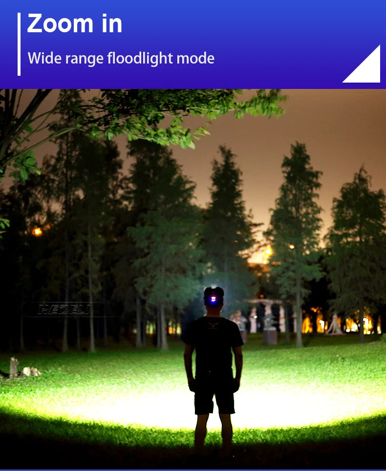 9000000LM 600W Ultra Powerful Headlamp Head Lantern Front Light 8000LM L2 Rechargeable Type C LED Head Flashlight For Fishing
