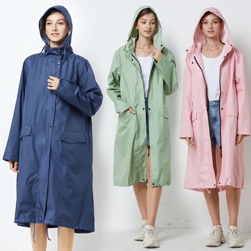 Long Raincoat for Men and Women, Raincoat, Breathable, Portable, Water-Repellent, Poncho Coat, Jacket