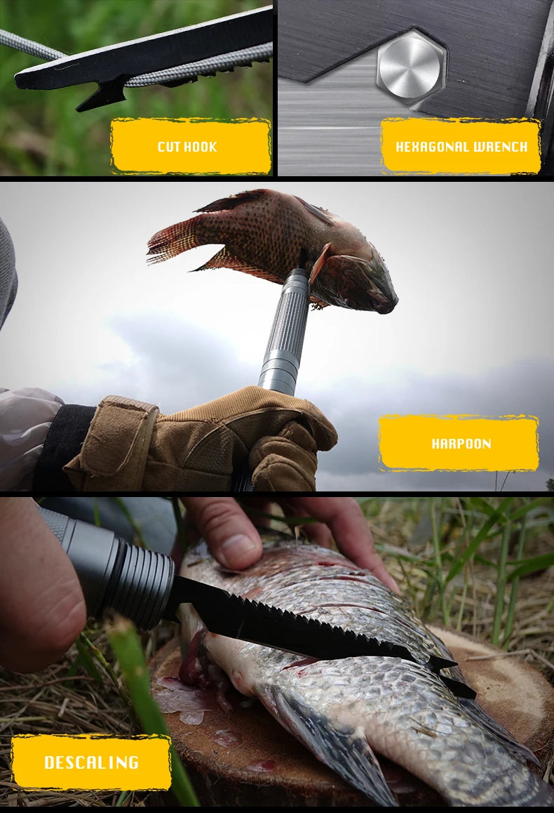 Multifunctional Camping Self Defense Stick, Outdoor Sports, Hiking Survival Tool, Walking Stick, Tactical Stick