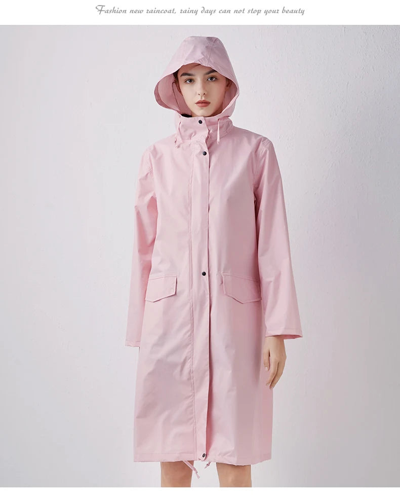 Long Raincoat for Men and Women, Raincoat, Breathable, Portable, Water-Repellent, Poncho Coat, Jacket
