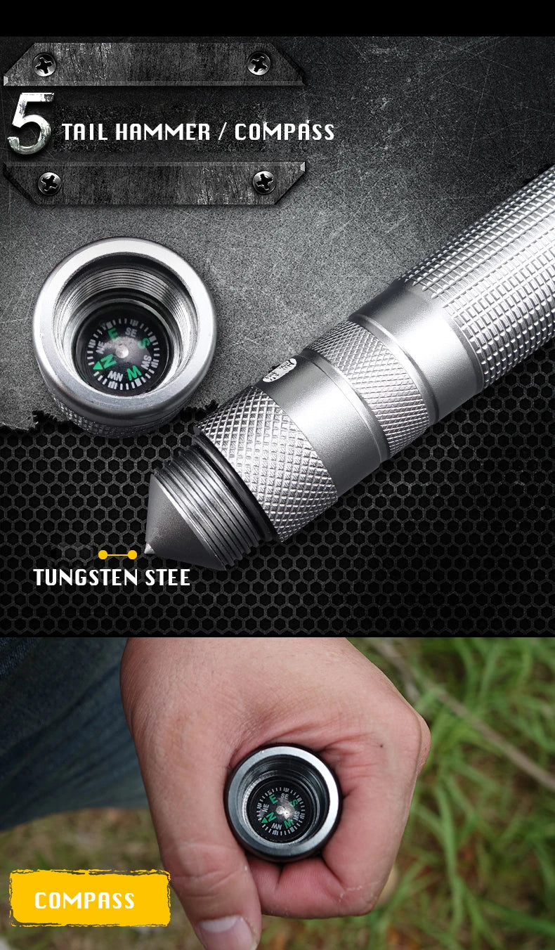 Multifunctional Camping Self Defense Stick, Outdoor Sports, Hiking Survival Tool, Walking Stick, Tactical Stick