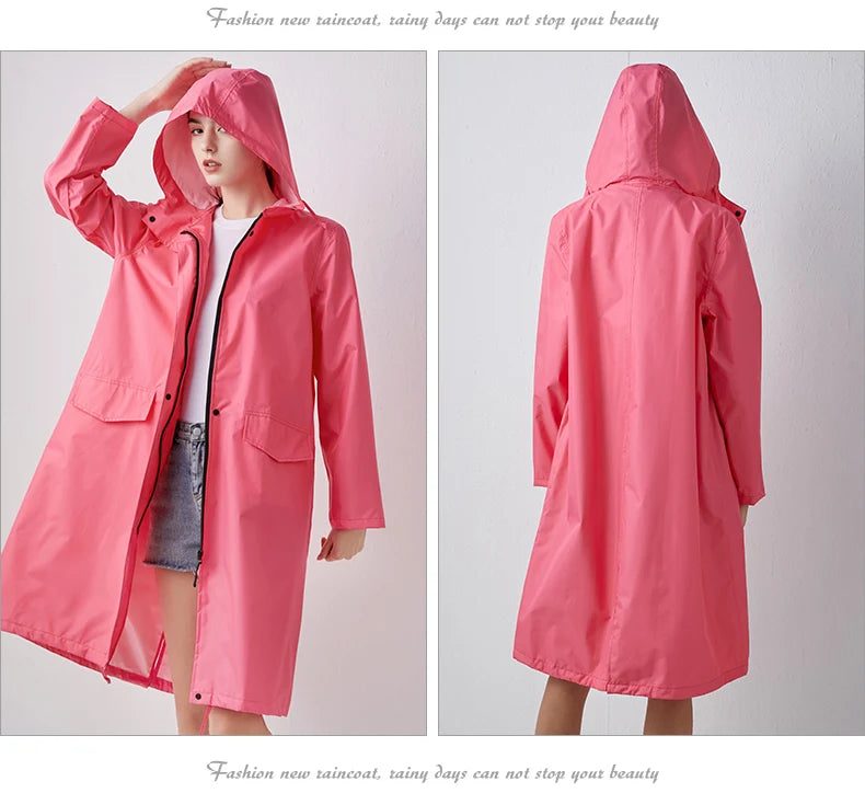Long Raincoat for Men and Women, Raincoat, Breathable, Portable, Water-Repellent, Poncho Coat, Jacket