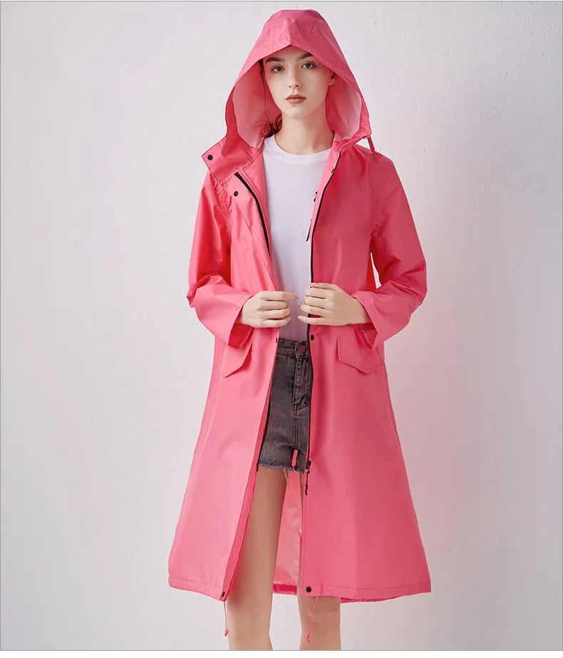 Long Raincoat for Men and Women, Raincoat, Breathable, Portable, Water-Repellent, Poncho Coat, Jacket