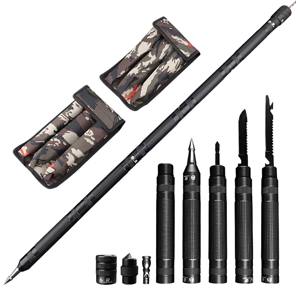 Multifunctional Camping Self Defense Stick, Outdoor Sports, Hiking Survival Tool, Walking Stick, Tactical Stick