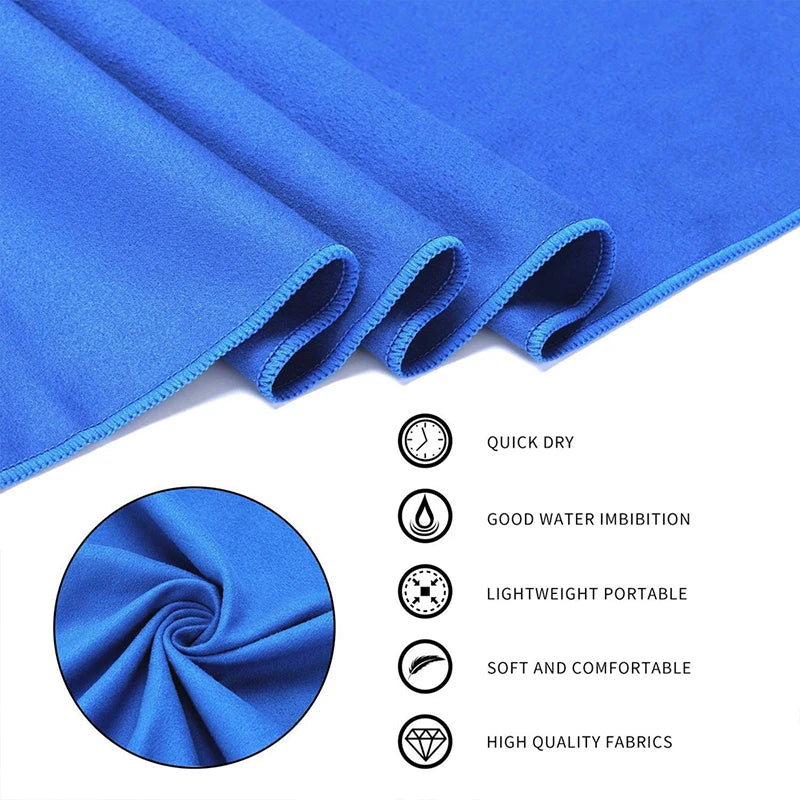 Quick Dry Beach Towel Portable Bathroom Towel Water Sweat-absorbent Microfiber Towels Outdoor Jogging Fitness Bath Towels