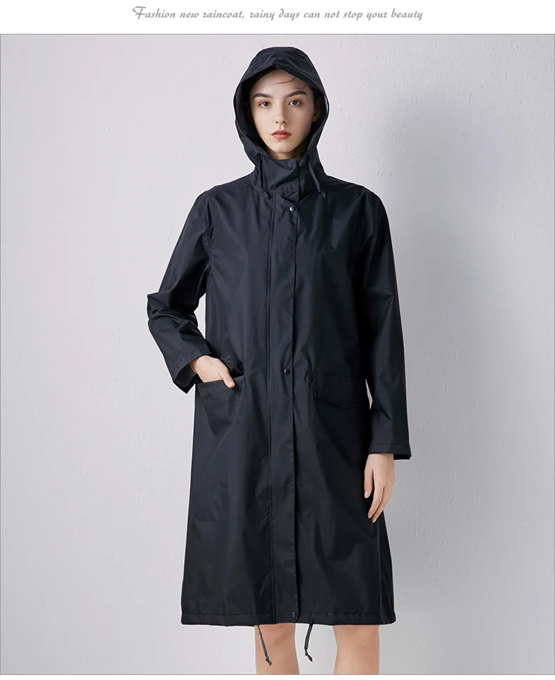 Long Raincoat for Men and Women, Raincoat, Breathable, Portable, Water-Repellent, Poncho Coat, Jacket