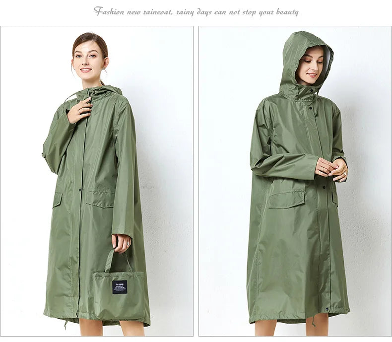Long Raincoat for Men and Women, Raincoat, Breathable, Portable, Water-Repellent, Poncho Coat, Jacket