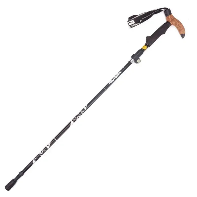 Camping Travel Hiking Stick Walking Cane Folding Walking Sticks Aluminum Alloy Crutches Trekking Cane Stretch Hiking Stick