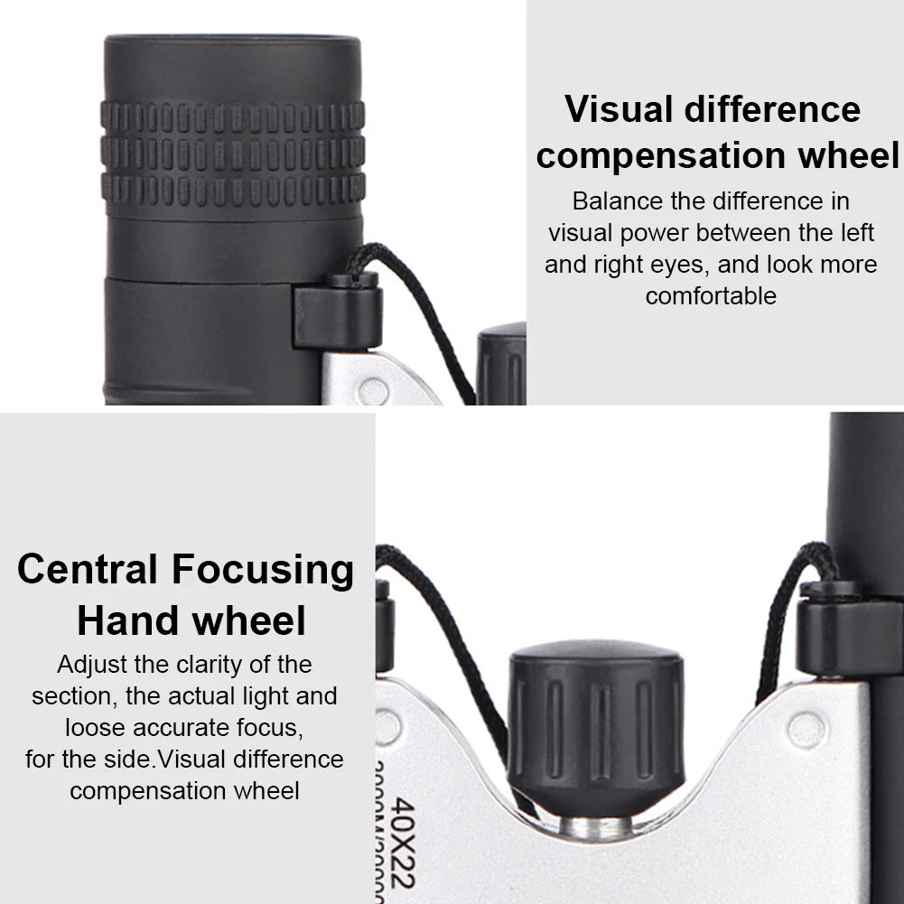 8x21 High Definition Large Field View Binoculars Easy Focus Mini Pocket Binoculars for Bird Watching Hunting Concert Theater