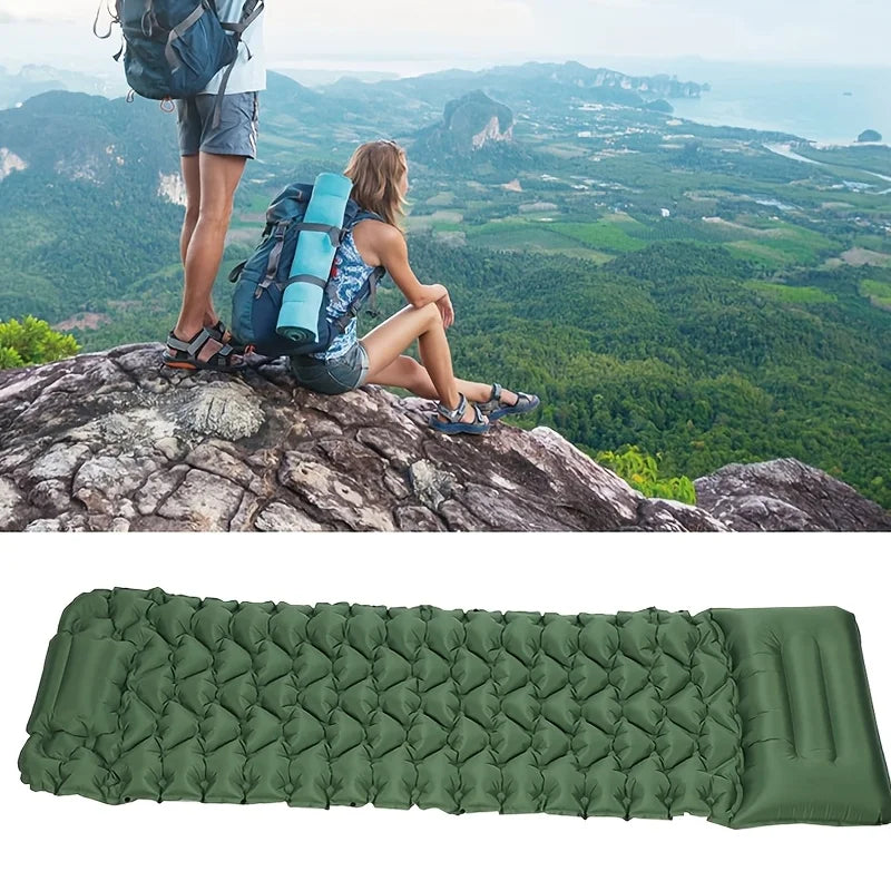 Sleeping Pad for Camping-Upgraded Ultralight Inflatable Air Mattress with Pillow,  Air Mattress One Second Deflation