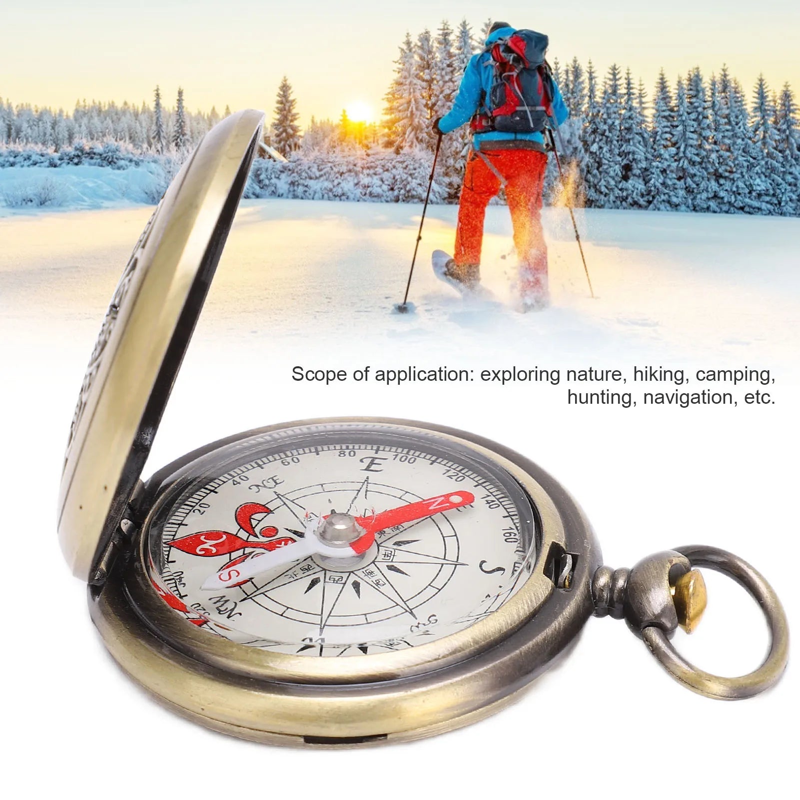 Compass Hiking Compass Hiking Durable Shockproof Waterproof Brass Camping Tools for Navigation Outdoor Compass Survival