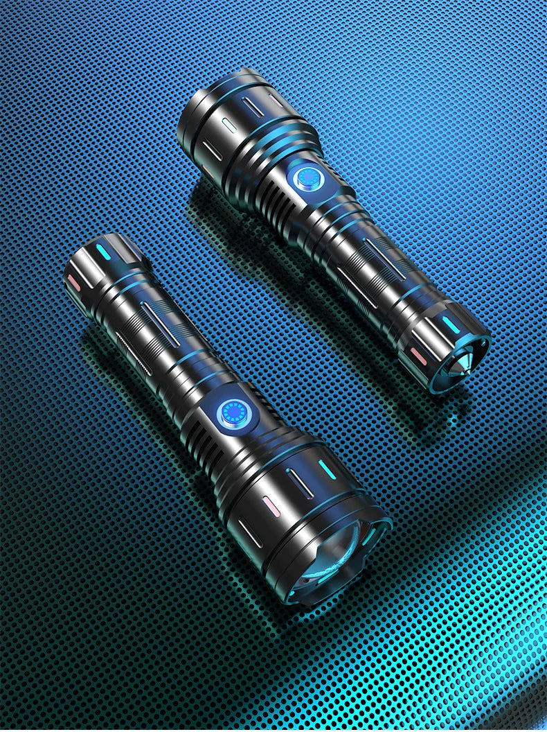 Flashlight, strong light charging, long-range ultra bright, household self-defense, outdoor portable small searchlight, LED zoom