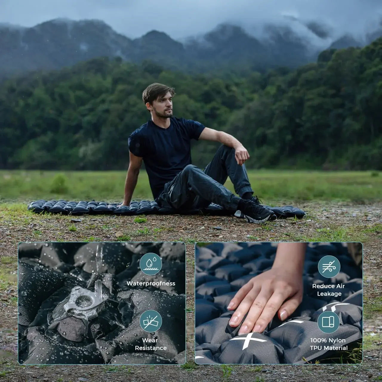 ZERO MATTRESS SLEEPING PAD With Nylon & TPU Material,Suitable for Camping, Picnic, Beach, Ergonomic Design,Water-Resistant