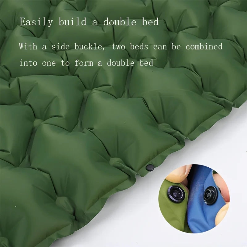 Sleeping Pad for Camping-Upgraded Ultralight Inflatable Air Mattress with Pillow,  Air Mattress One Second Deflation