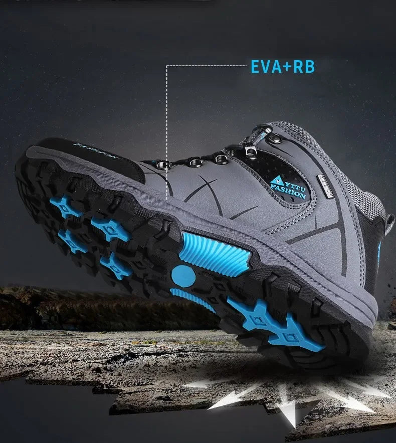 Hiking Shoes Men Ankle Boots Outdoor Camping Anti-collision Climbing Shoe Lace Up Climbing Trekking Sneakers