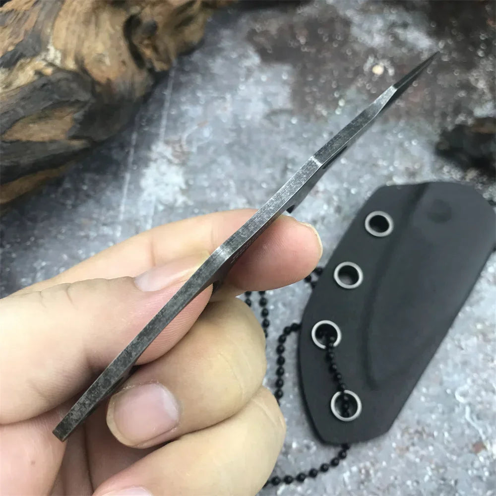 Mini Neck Knife Pocket Fixed Blade Small Lightweight Portable Outdoor Tactical Survival Knives EDC Multi-tool Keychain Knife