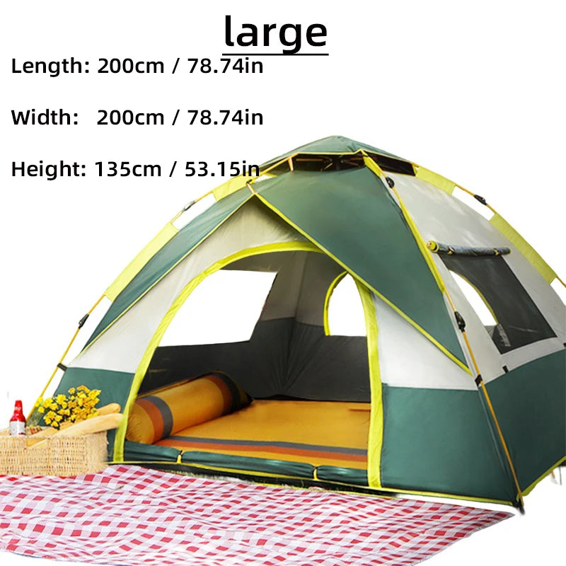 3-4 People Folding Tents, Automatically Opening Camping Tents, Portable Travel Tents, Suitable For Camping And  Hiking
