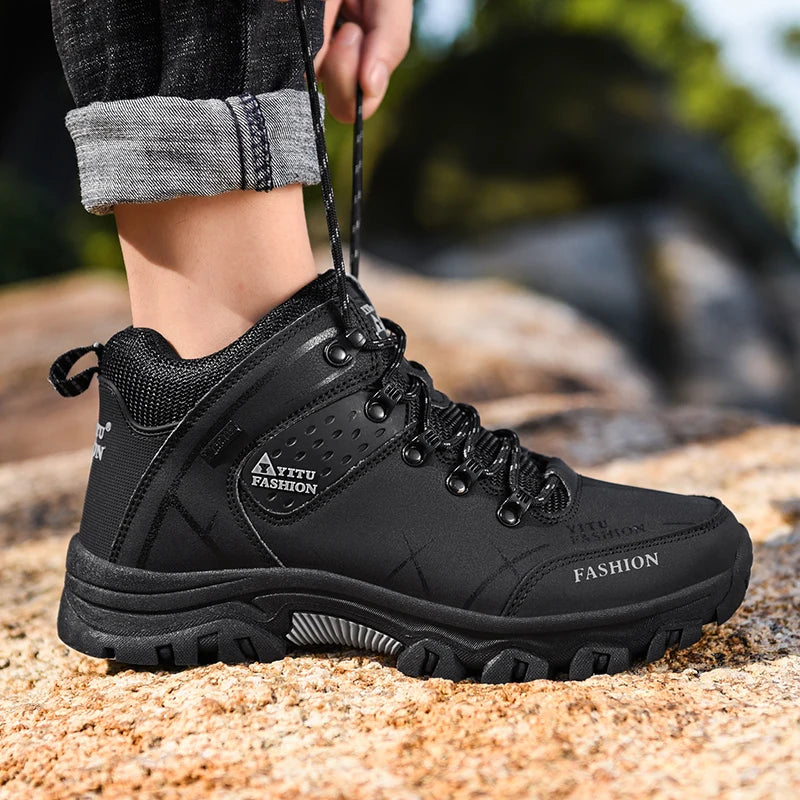 Hiking Shoes Men Ankle Boots Outdoor Camping Anti-collision Climbing Shoe Lace Up Climbing Trekking Sneakers