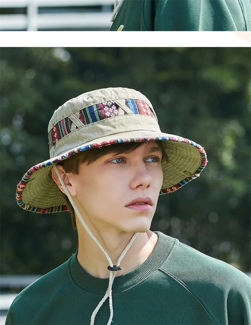 2024 Fashion Summer Bucket Hat Outdoor Camping Cap Hiking Fishing Hats Fishing Accessories Bike Accessories Cowboy Hats Sun Caps