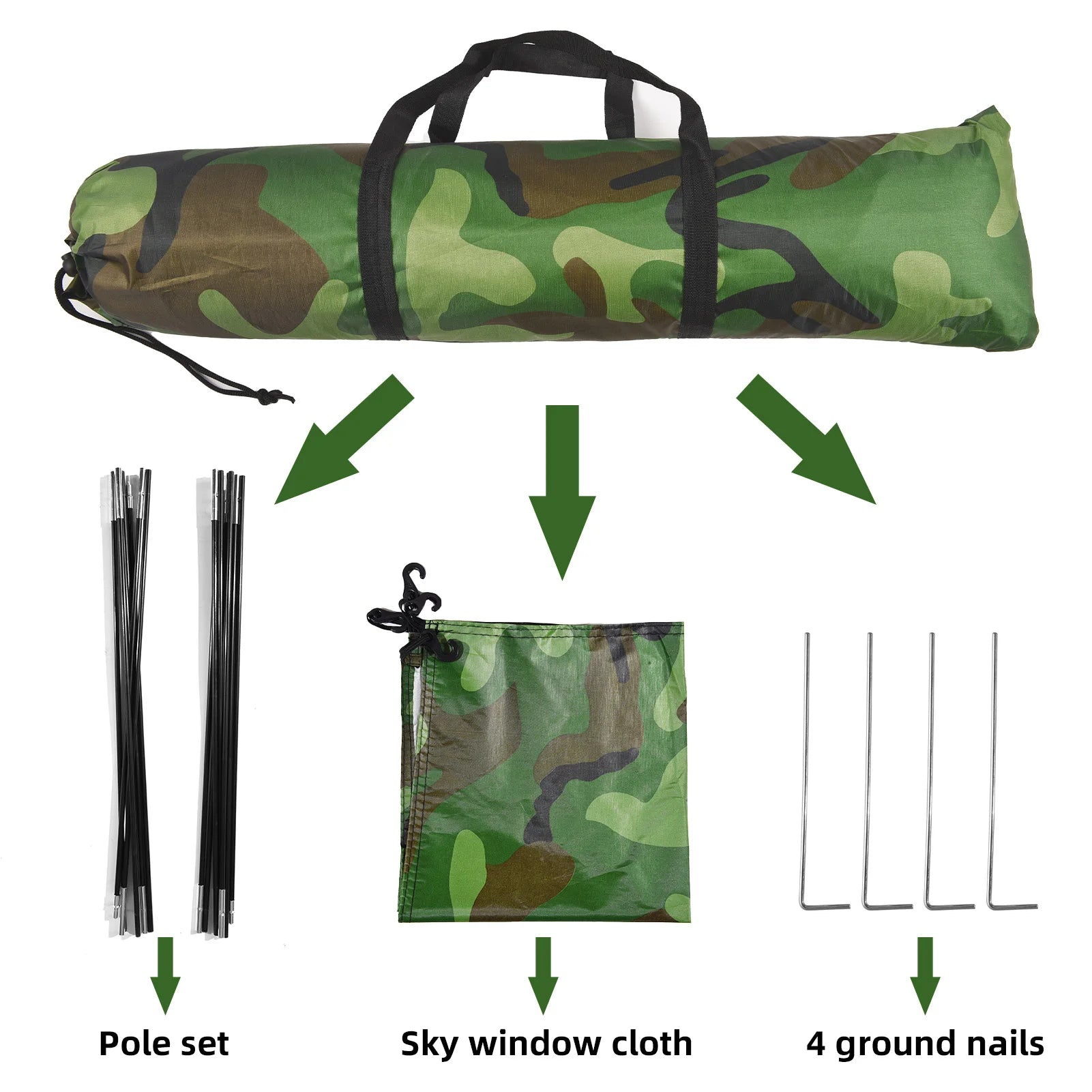 Tent for Camping 3-4 Person Capacity Waterproof Camouflage Dome Tent UV Protection Mosquito Net Easy Setup Family Tents
