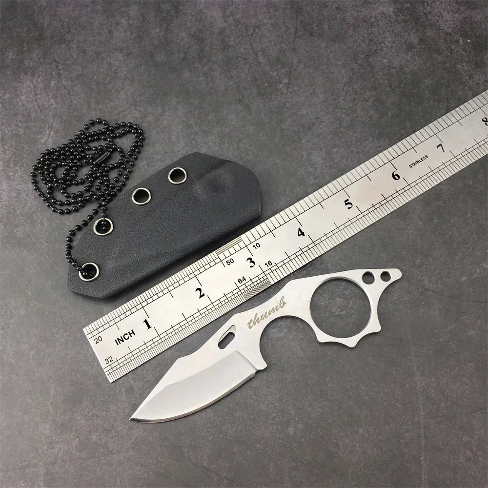 Mini Neck Knife Pocket Fixed Blade Small Lightweight Portable Outdoor Tactical Survival Knives EDC Multi-tool Keychain Knife