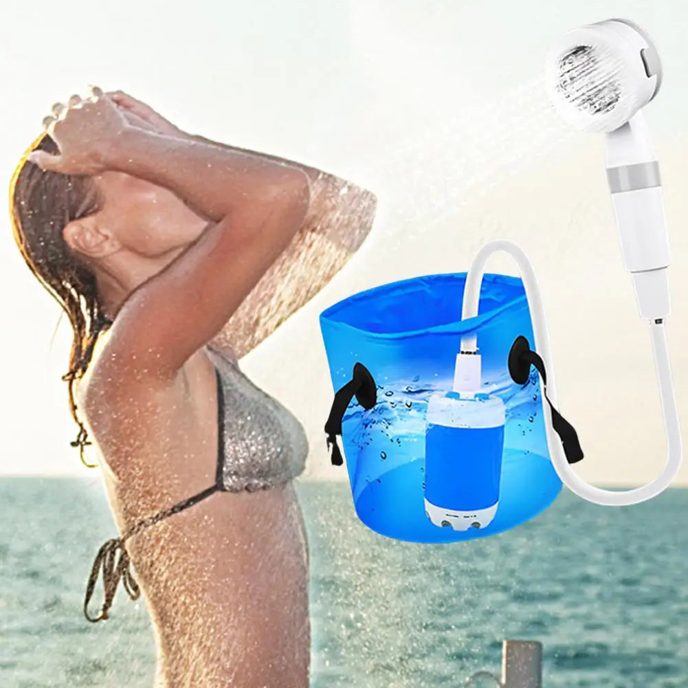 Portable Camping Shower Outdoor Camp Shower Pump,Upgrade Rechargeable Electric Shower Pump with Intelligent Digital Display