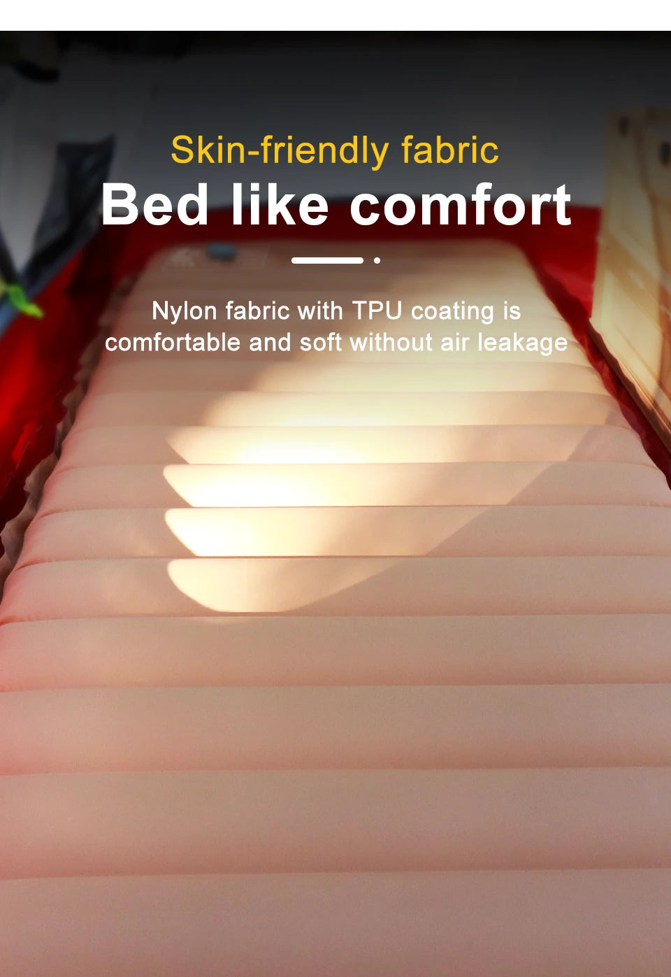 PACOONE 10Cm Thicken Sleeping Pad Ultralight Self-inflating Air Mattress Splicing Bed Beach Picnic Mat Camping Tent Air Cushion