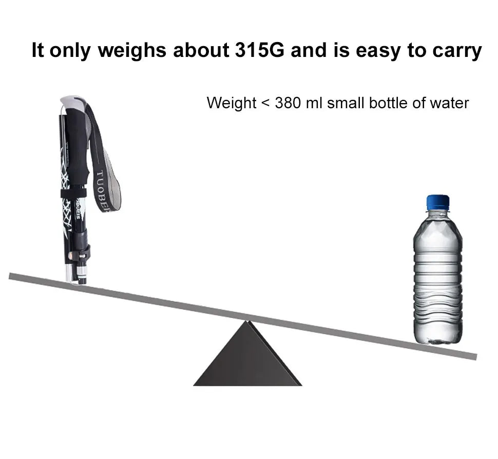 Outdoor Folding Trekkings Pole 4-Section Portable Walking Hiking Telescopic Stick Lightweight Camping Climbing Trekking Stick