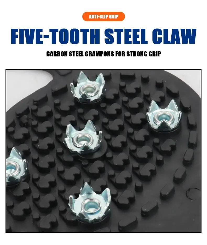 1 Pair 5 Studs Anti-Skid Ice Snow Camping Walking Shoes Winter Safety Boots Universal Professional Climbing Crampons