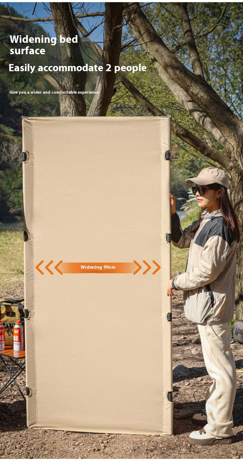 Lohascamping 90cm widen Camping cot Ultralight Portable High-low dual-purpose folding Bed Backpacking Travel hiking Sleeping Cot