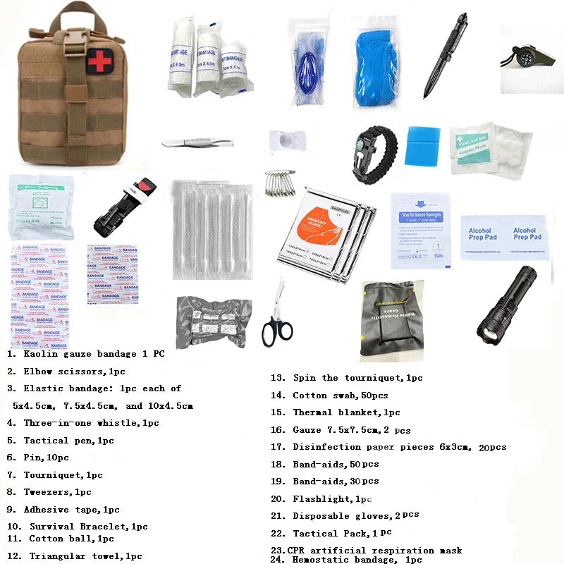 183Pcs Tactical First Aid Kit Survival Tool Set Survival Emergency Camping Camping Emergency Supplies