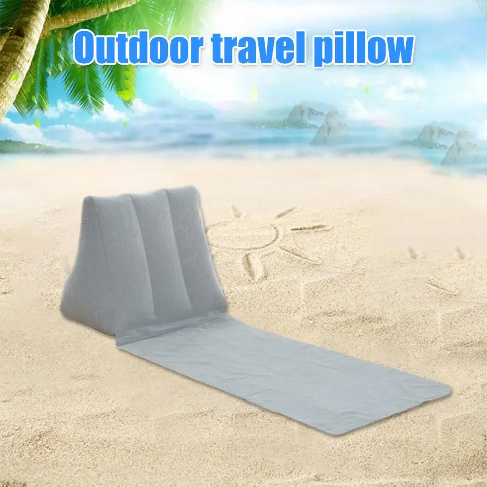 Outdoor Camping Pillow Triangular Cushion PVC Flocking Inflatable Pillow Folding Summer Beach Lying Pillow Travel Equipment Tool