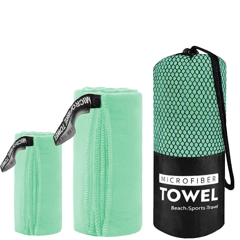 2 piece set quick drying towels for sports, fitness, swimming, beach, sweat water absorption, suitable for outdoor camping
