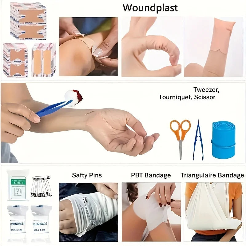 57-in-1 Survival & First Aid Kit: Complete Emergency Gear with Fire Starter for Camping, Fishing & SOS Situations