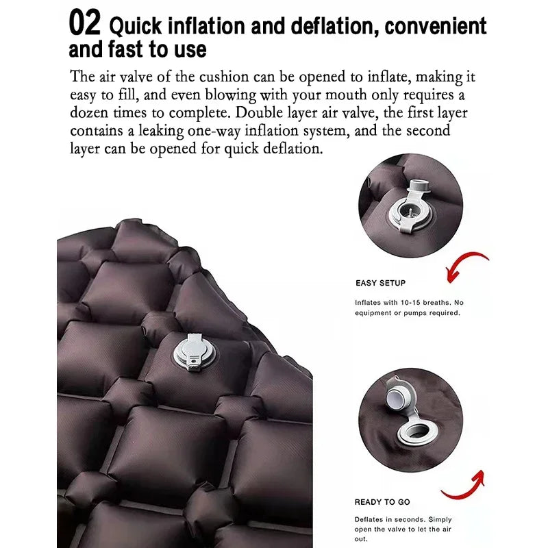 Inflatable Sleeping Pad  - Portable & Compact  Mat for Sleeping - Ultralight & Waterproof Sleeping Mat for Hiking