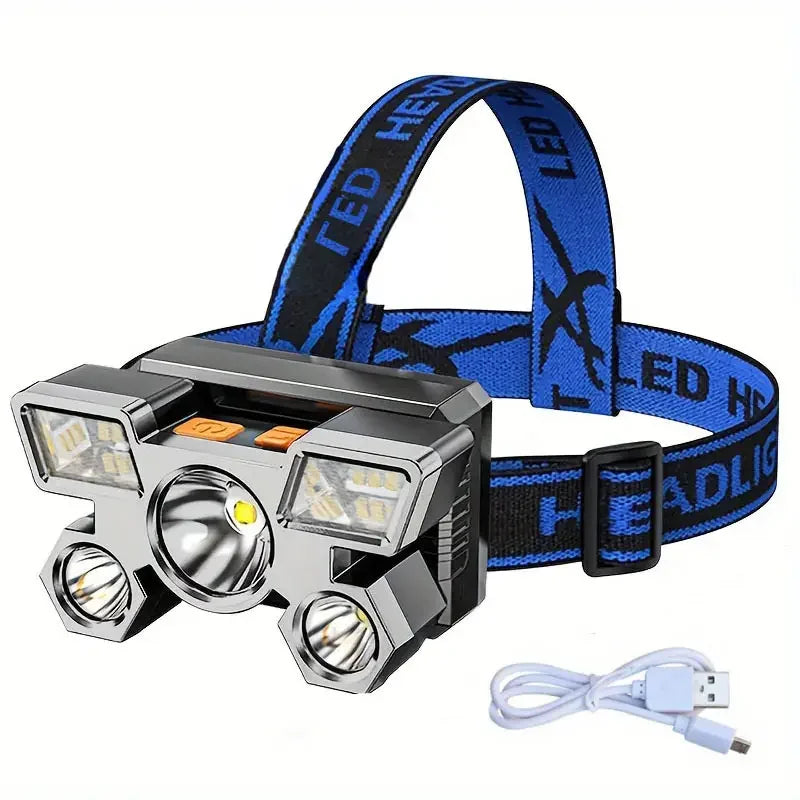 80000LM Powerful Headlamp USB Rechargeable Headlight Flashlight Large aperture XHP360 LED Head lamp Camping Fishing Head Lantern