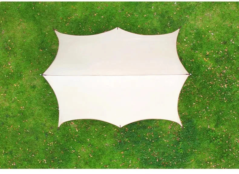 Canopy tent outdoor camping shade hexagonal vinyl coated silver thickened curtain sun protection pergola camping picnic equipmen