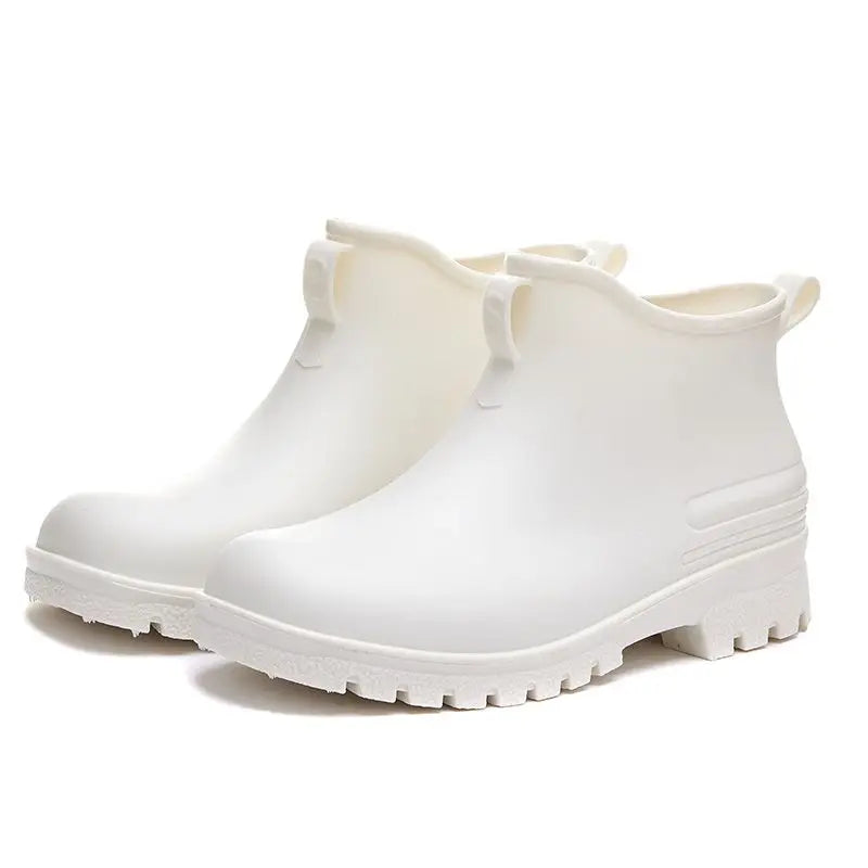 Rain Boots， for Men and Women, New Waterproof Shoes, Short Tube, Non-slip, Thick Sole, Wear-resistant, Warm Couple Camping Shoes