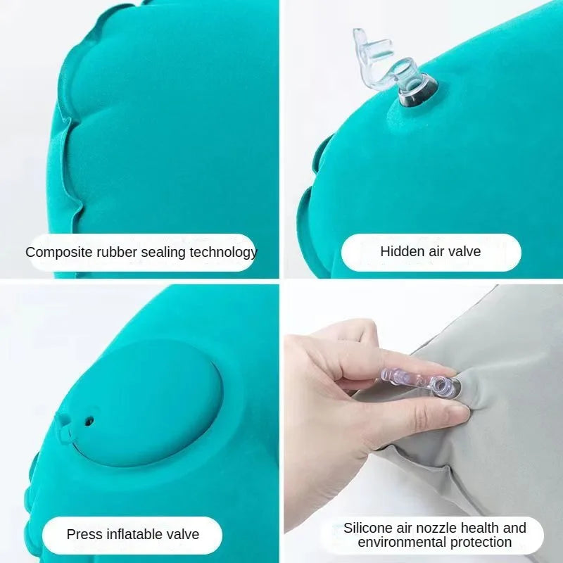 Outdoor Camping Pillow, Quick Press Inflatable Head Pillow, Portable Sleeping Pillow, Travel Lumbar Cushion And Back Pillows