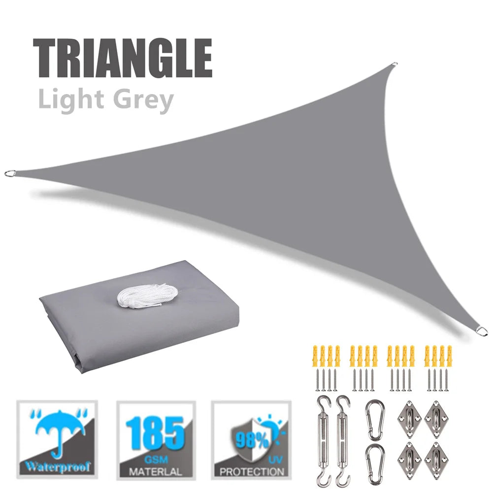 Waterproof Triangle Sun Shade Sail Canopy 98%UV Block Sun Shelters For Outdoor Facility&Activities Backyard Awning Camping Tents
